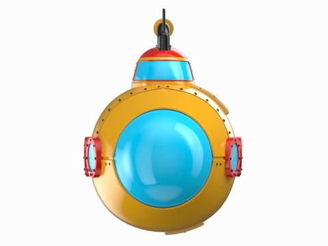 Cartoon Yellow Submarine 3D Model