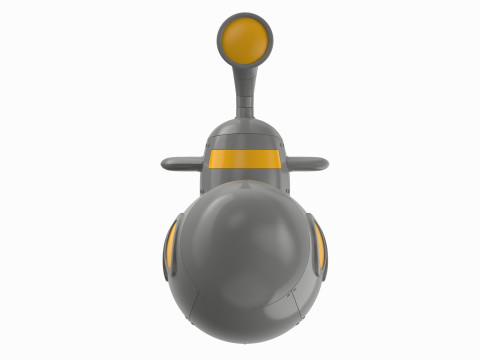 Cartoon Submarine Yellow 3D Модель