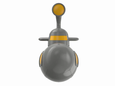 Cartoon Submarine Yellow 3D Model