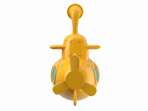 Cartoon Submarine Yellow 3D Model
