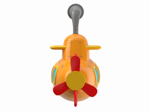 Cartoon Submarine Yellow 3D Model