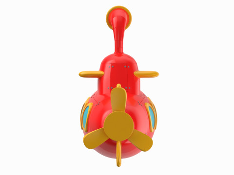 Cartoon Submarine Yellow 3D Модель
