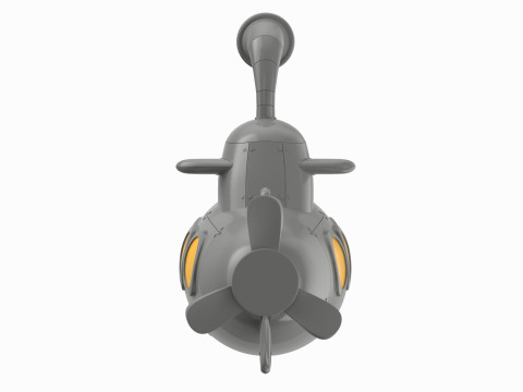 Cartoon Submarine Yellow 3D Модель