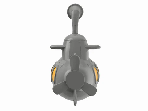 Cartoon Submarine Yellow 3D Model