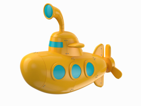 Cartoon Submarine Yellow 3D 모델