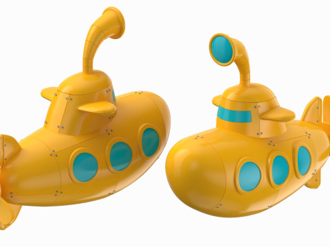 Cartoon Submarine Orange 3D मॉडल
