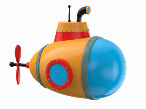 Cartoon Style Submarine Yellow 3D मॉडल