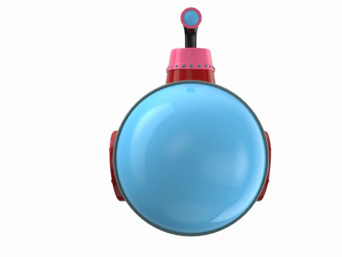 Cartoon Style Submarine Pink 3D Model