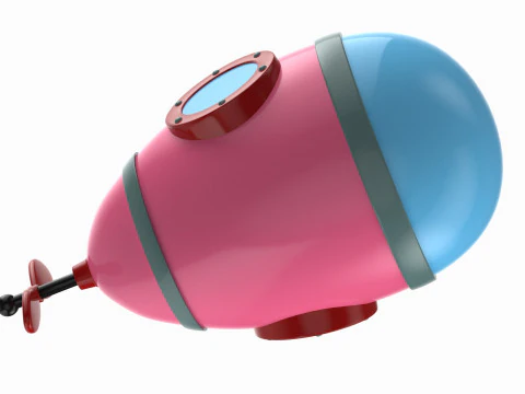Cartoon Style Submarine Pink 3D Model