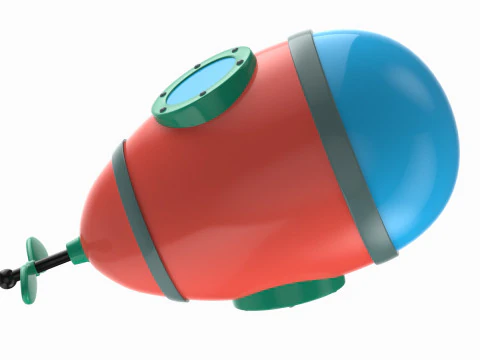 Cartoon Style Submarine Pink 3D Model