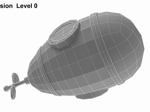 Cartoon Style Submarine Pink 3D Model