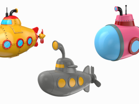 Cartoon Submarines Collection 3D 모델