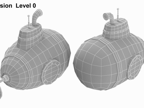 Cartoon Submarines Collection 3D 모델