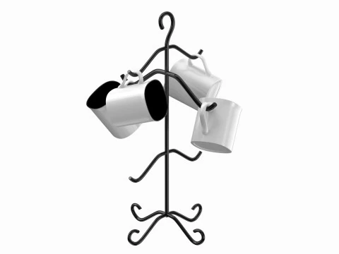 Zestaw stojak&oacute;w na kubki w kształcie drzewa Model 3D