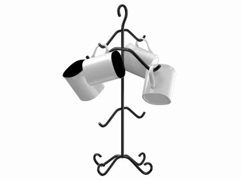 Mug Tree Stand Set 3D Model