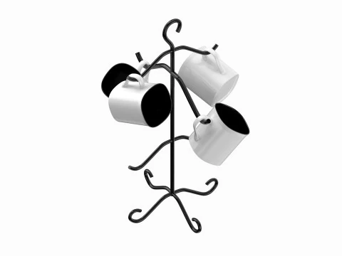 Mug Tree Stand Set 3D Model