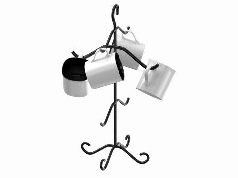 Mug Tree Stand Set 3D Model