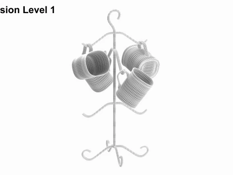 Mug Tree Stand Set 3D Model
