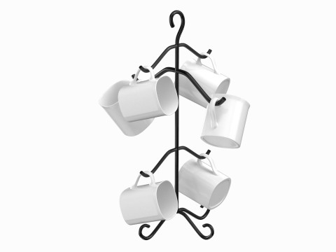 Mug Tree Stand With Mugs Modèle 3D