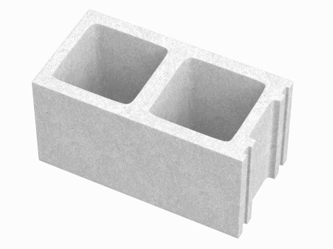 Cinder Concrete Block 3D Model