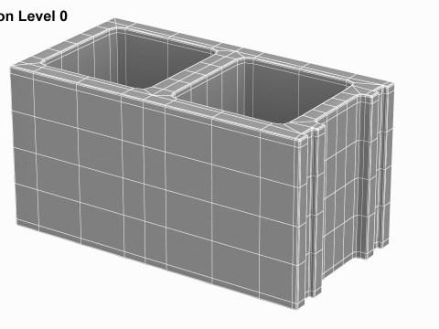 Cinder Concrete Block 3D Model