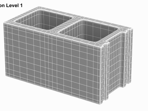 Cinder Concrete Block 3D Model