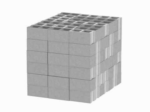 Cinder Blocks Stack 3D Model