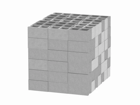 Stos blok&oacute;w żużlowych Model 3D