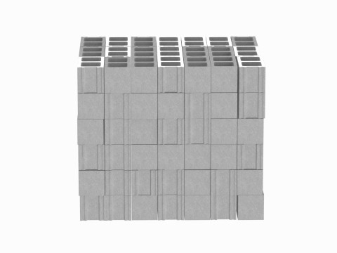 Cinder Blocks Stack 3D Model