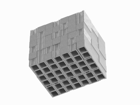 Cinder Blocks Stack 3D Model