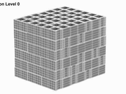 Cinder Blocks Stack 3D Model