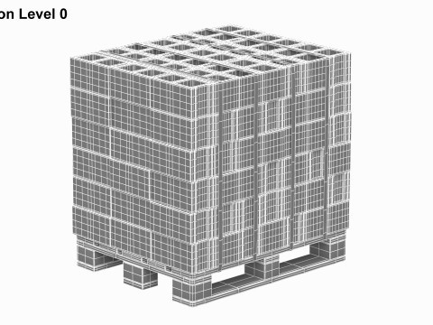 Cinder Blocks On Wooden Pallet 3D-Modell