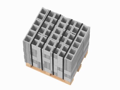 Cinder Blocks On Wooden Pallet 3D-Modell
