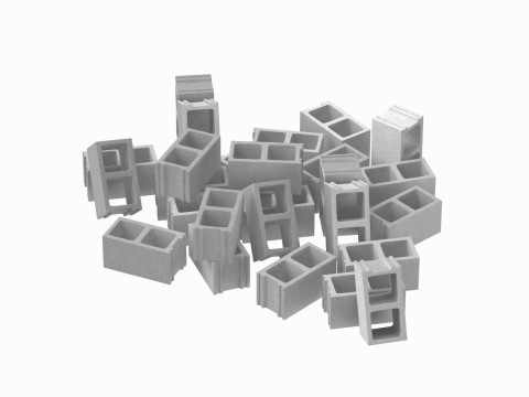 Pile Of Concrete Blocks 3D मॉडल