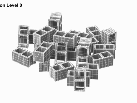 Pile Of Concrete Blocks 3D Модель