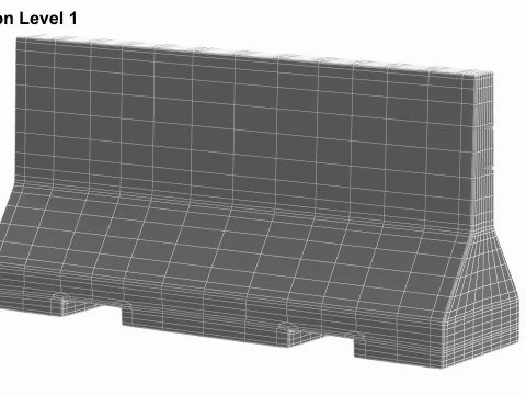 Concrete Barrier V4 3D Model