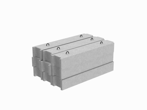 Stacked Concrete Blocks 3D Model