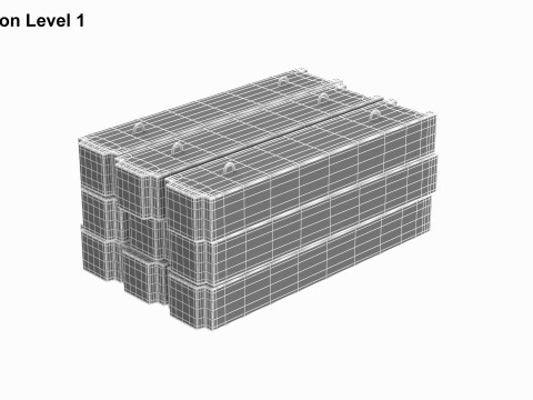 Stacked Concrete Blocks Modèle 3D