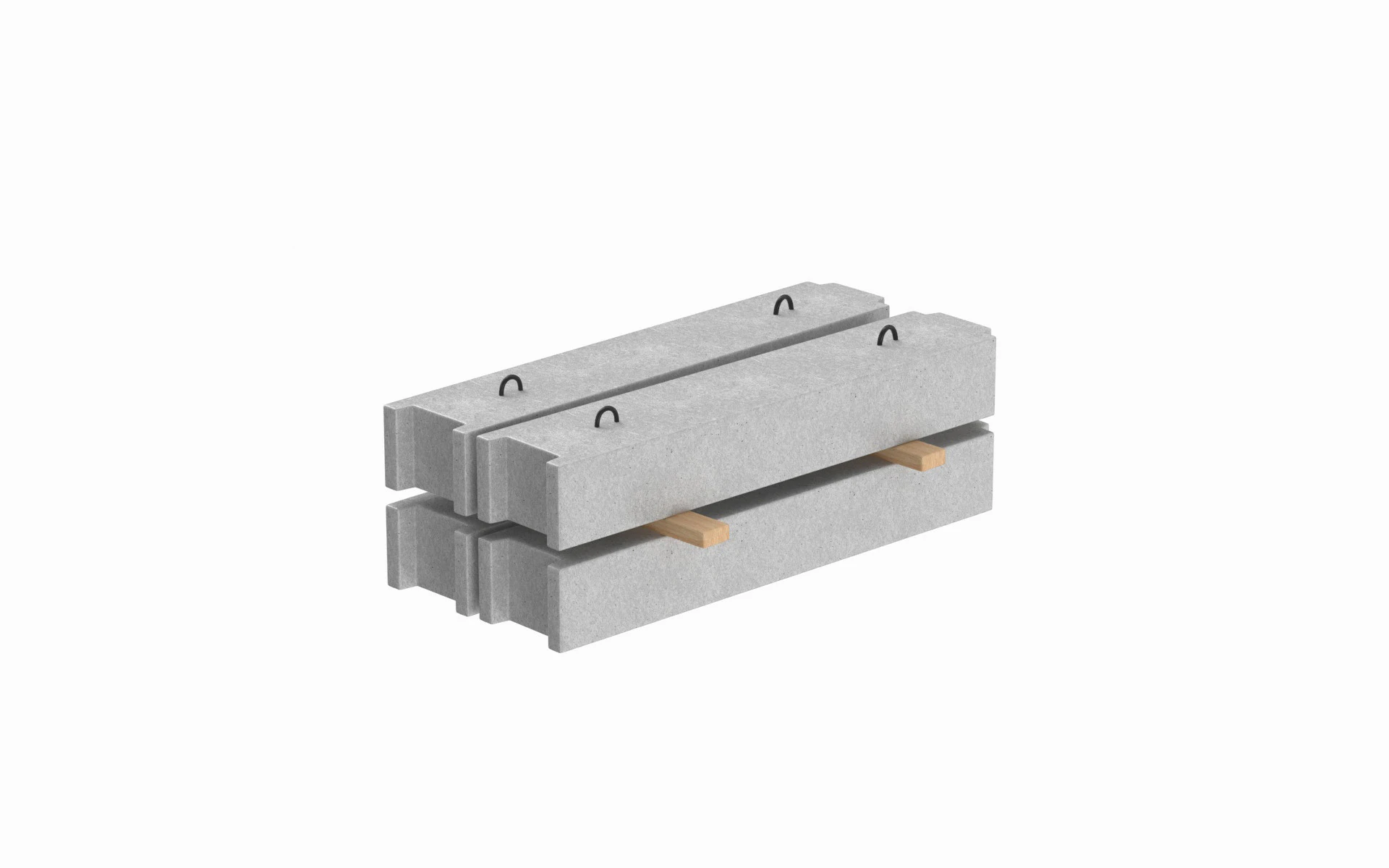 Concrete Blocks 3D Model .c4d .max .obj .3ds .fbx .stl .blend 