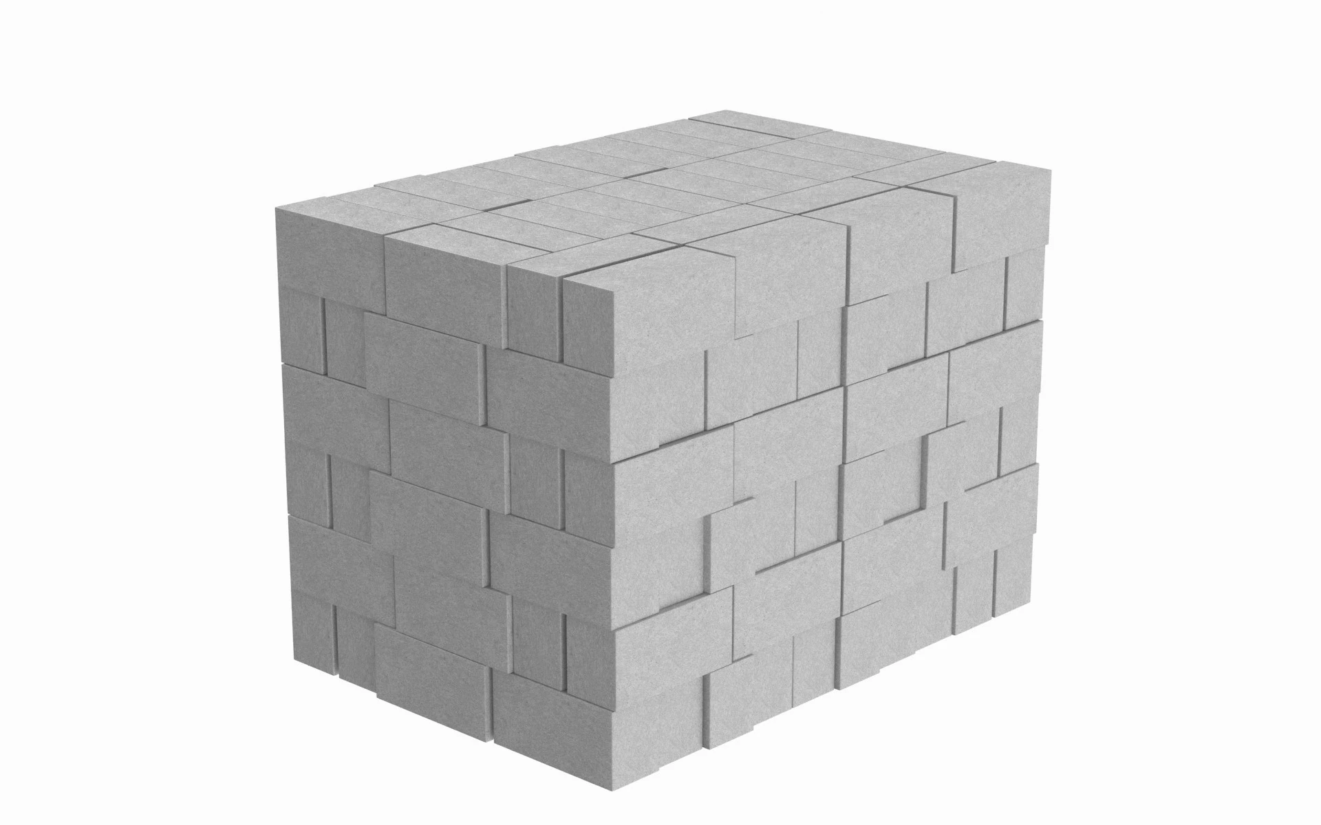 Stack Of Concrete Blocks 3D Model .c4d .max .obj .3ds .fbx .stl .blend 