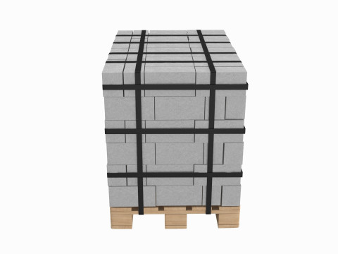 Concrete Blocks On Wood Pallet Modelo 3D