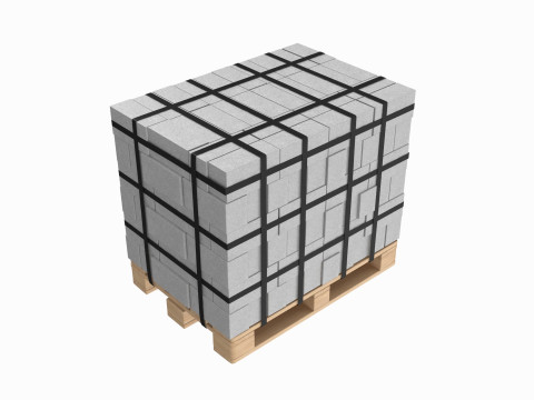 Concrete Blocks On Wood Pallet Modelo 3D