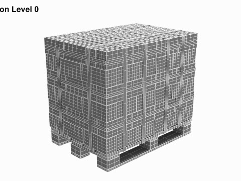 Concrete Blocks On Wood Pallet Modelo 3D