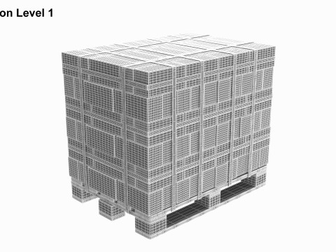 Concrete Blocks On Wood Pallet Modelo 3D