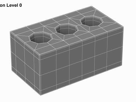 Concrete Brick 3D Model