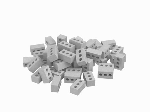 Pile Of Concrete Bricks 3D Model