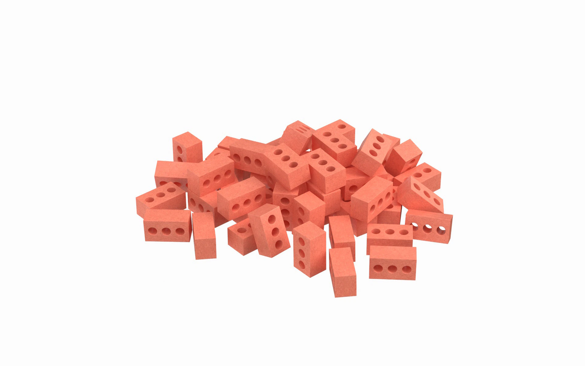 Pile Of Concrete Bricks 3D Model .c4d .max .obj .3ds .fbx .stl .blend