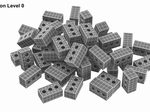 Pile Of Concrete Bricks 3D Model