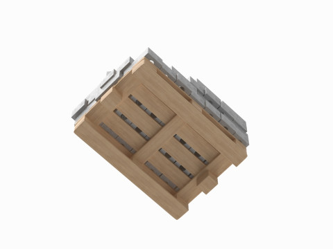 Concrete Bricks On Wooden Pallet 3D मॉडल