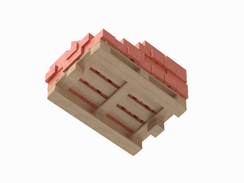 Bricks On Wooden Pallet 3Dモデル